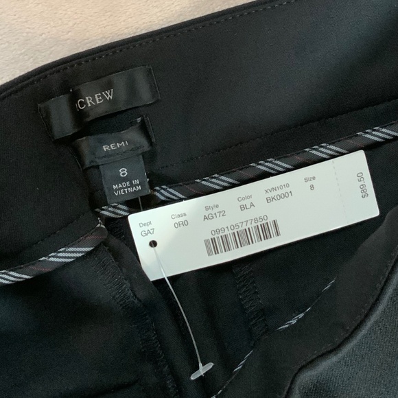 NWT, JCrew Black 8 Remi Bi Stretch Cotton Pants Side Zip Scandi Girl Normcore - Picture 2 of 6